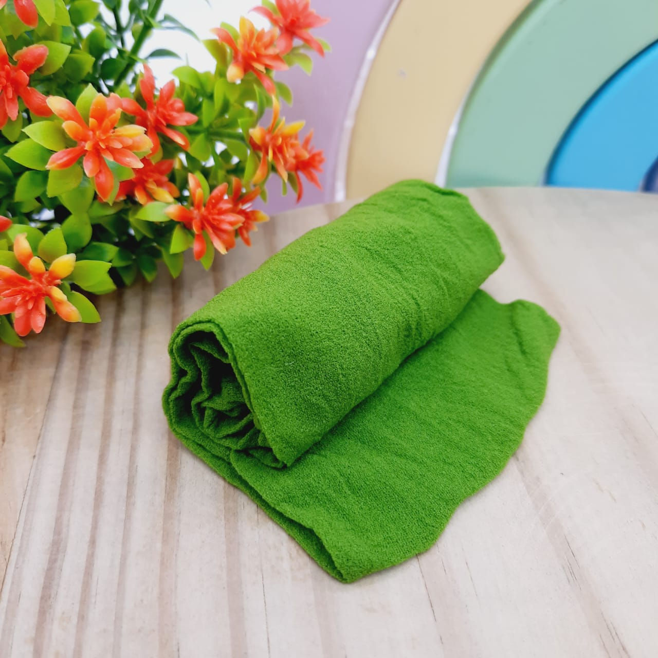 MEIA DE SEDA LISA VERDE FOLHA