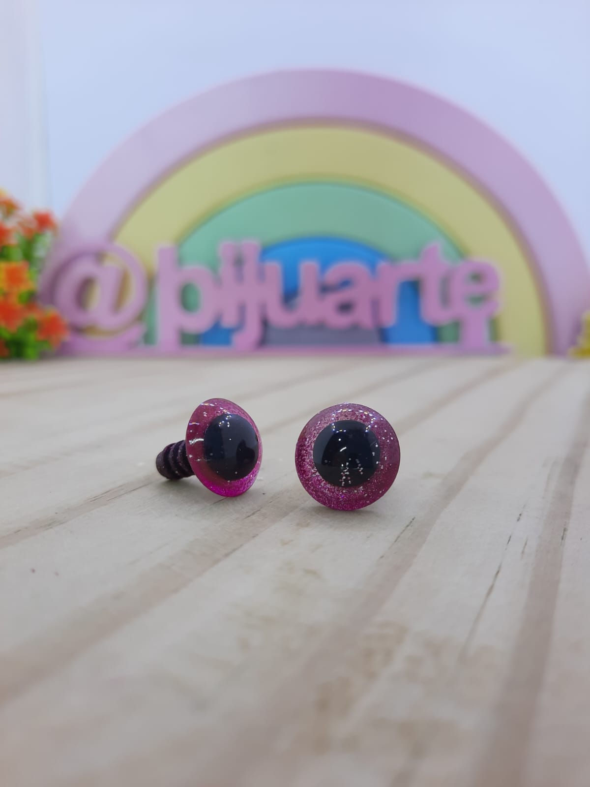 OLHO PELUCIA GLITER 13MM - 10UN