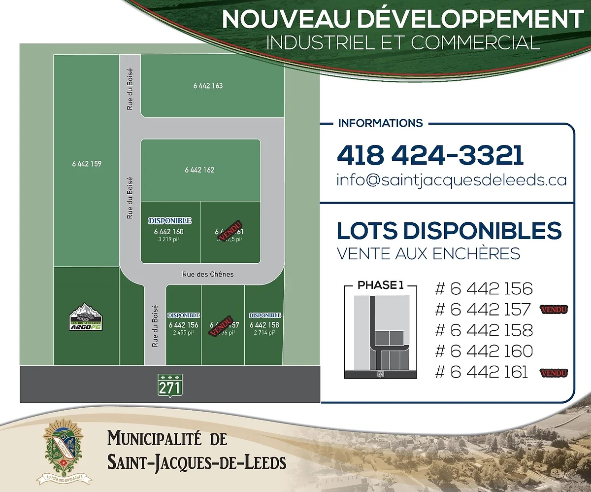 Développement résidentiel et commercial SaintJacquesdeLeeds