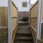 close board panels with concrete posts concrete gravel boards