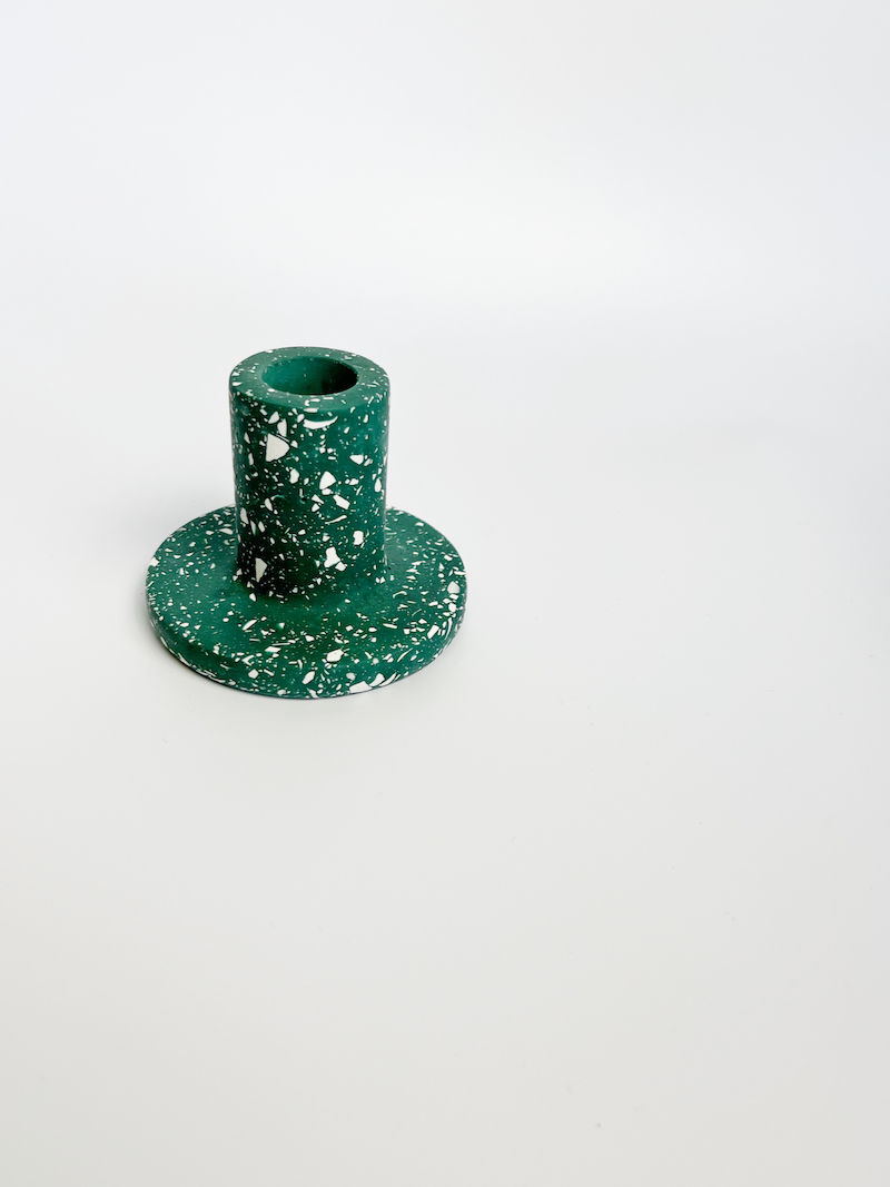 Thumbnail: Terrazzo candlestick holder - forest green