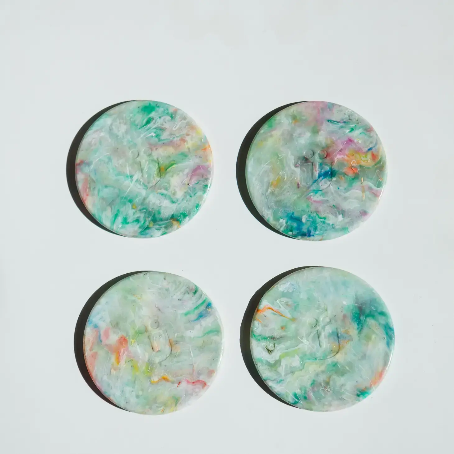 Müll Club recycled plastic coasters, set of 4 - green