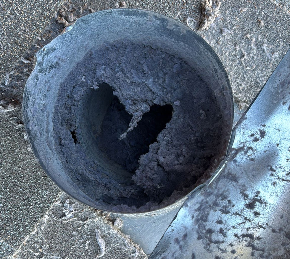 Though it may look like a sweet heart shape, this is actually a sign of long-overdue dryer vent cleaning.