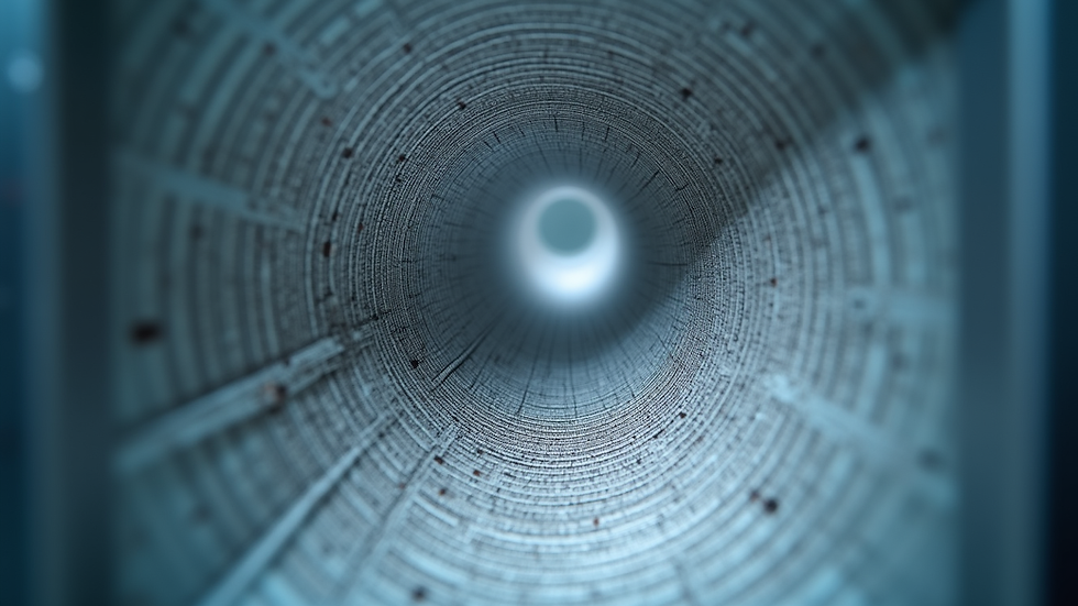Close-up view of clean air duct interior after professional cleaning