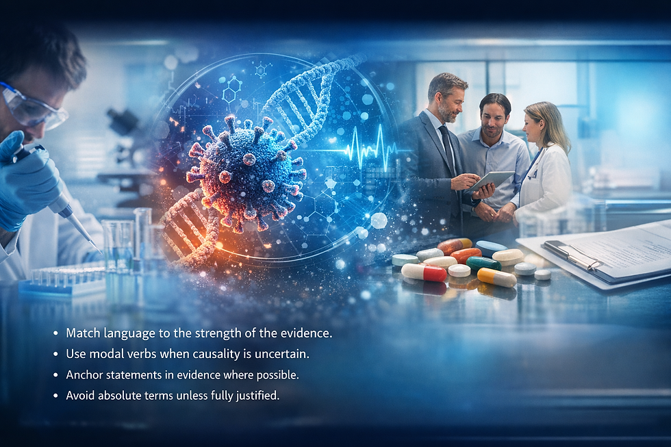 Using Hedging in Pharma: When and How to Stay Accurate and Credible