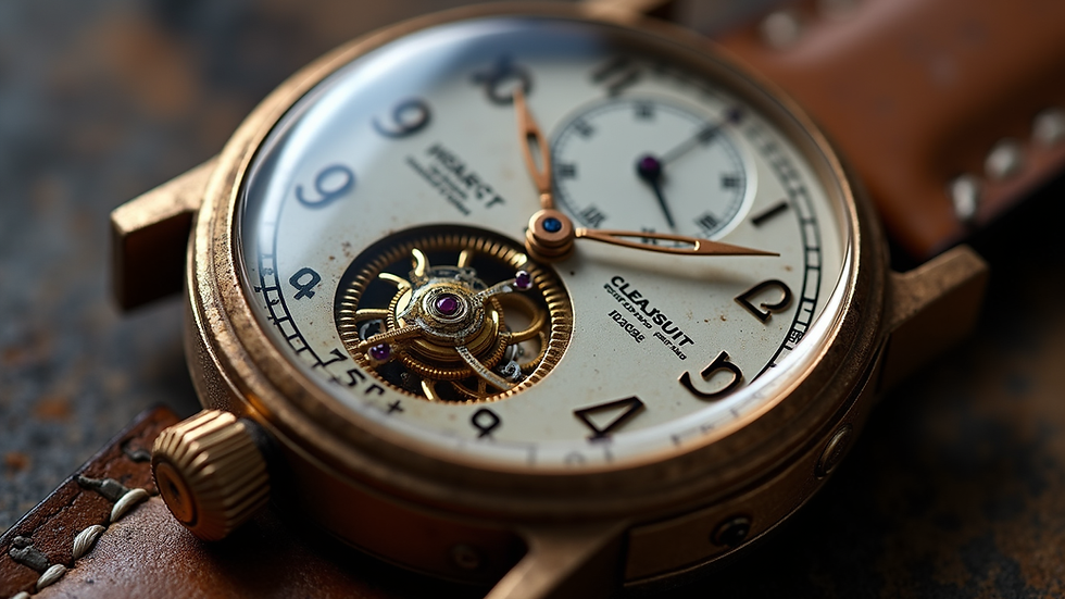 Vue rapprochée d'un horloger travaillant sur un mécanisme de montre ancienne