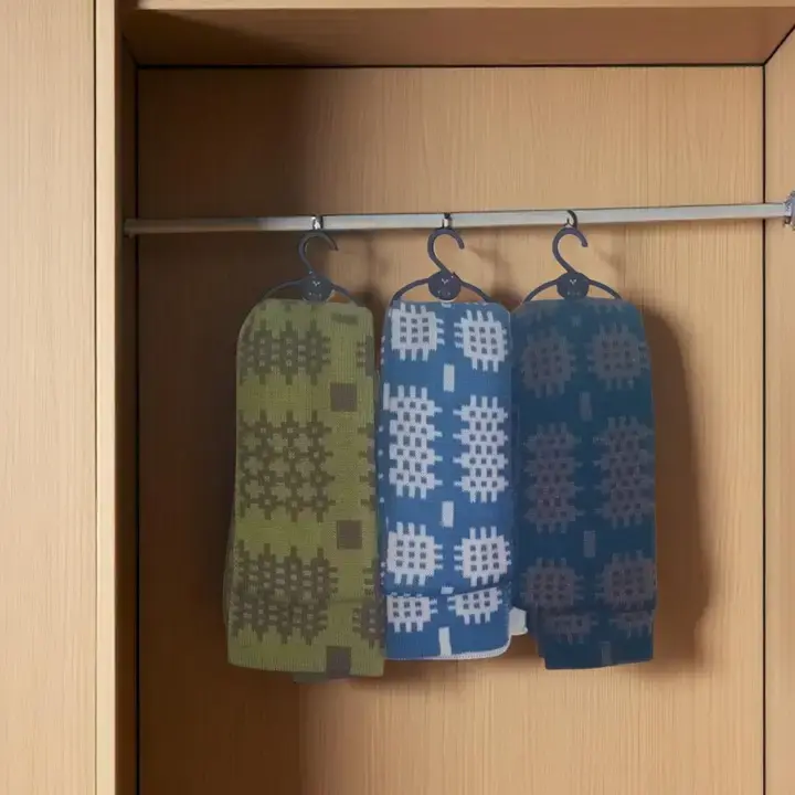 Blue and White Welsh Tapestry style scarf