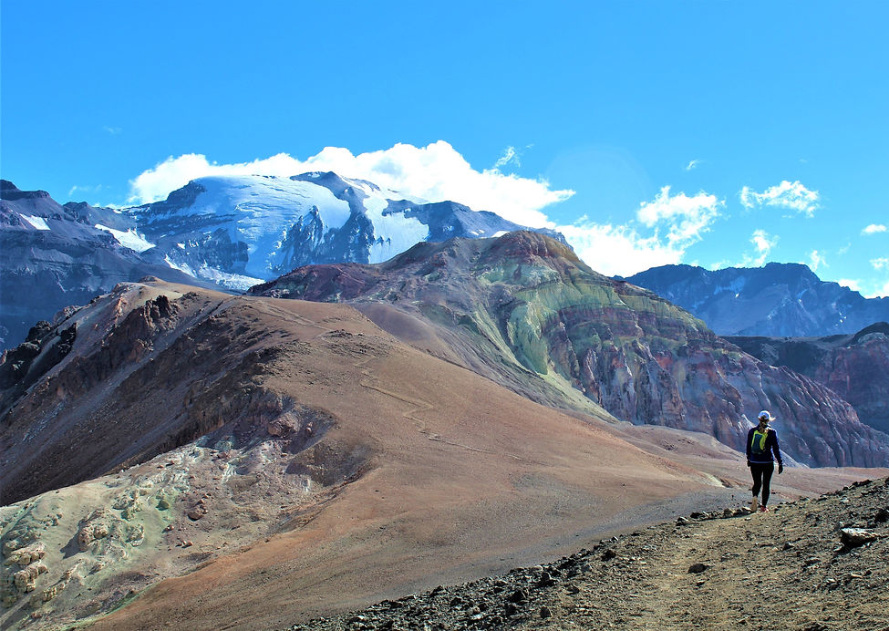 Panoramic view of the Pintos and Plomo mountains in Central Chile