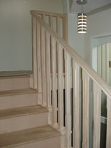 Timber square balustrade with beveled edge