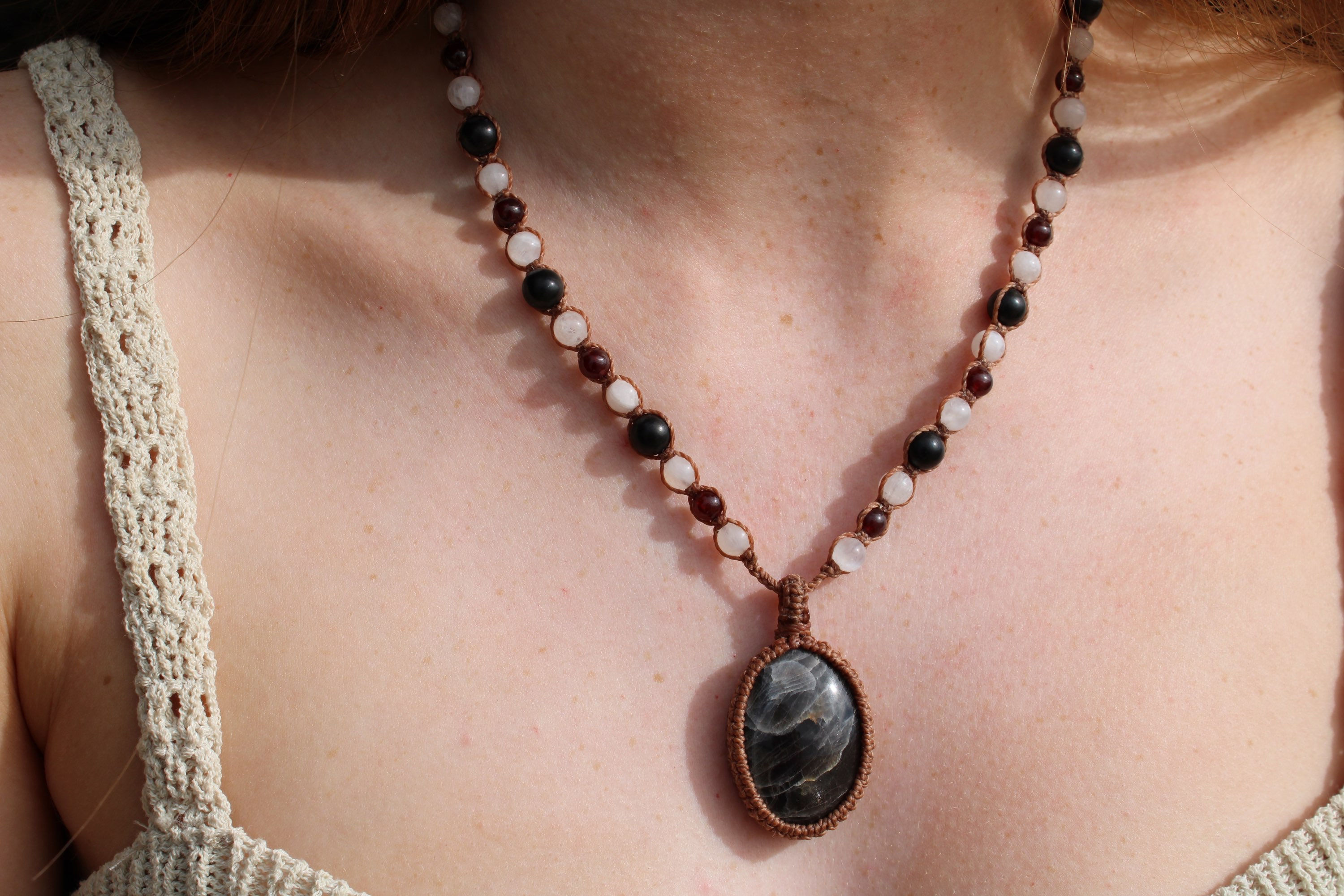 Black Moonstone Necklace