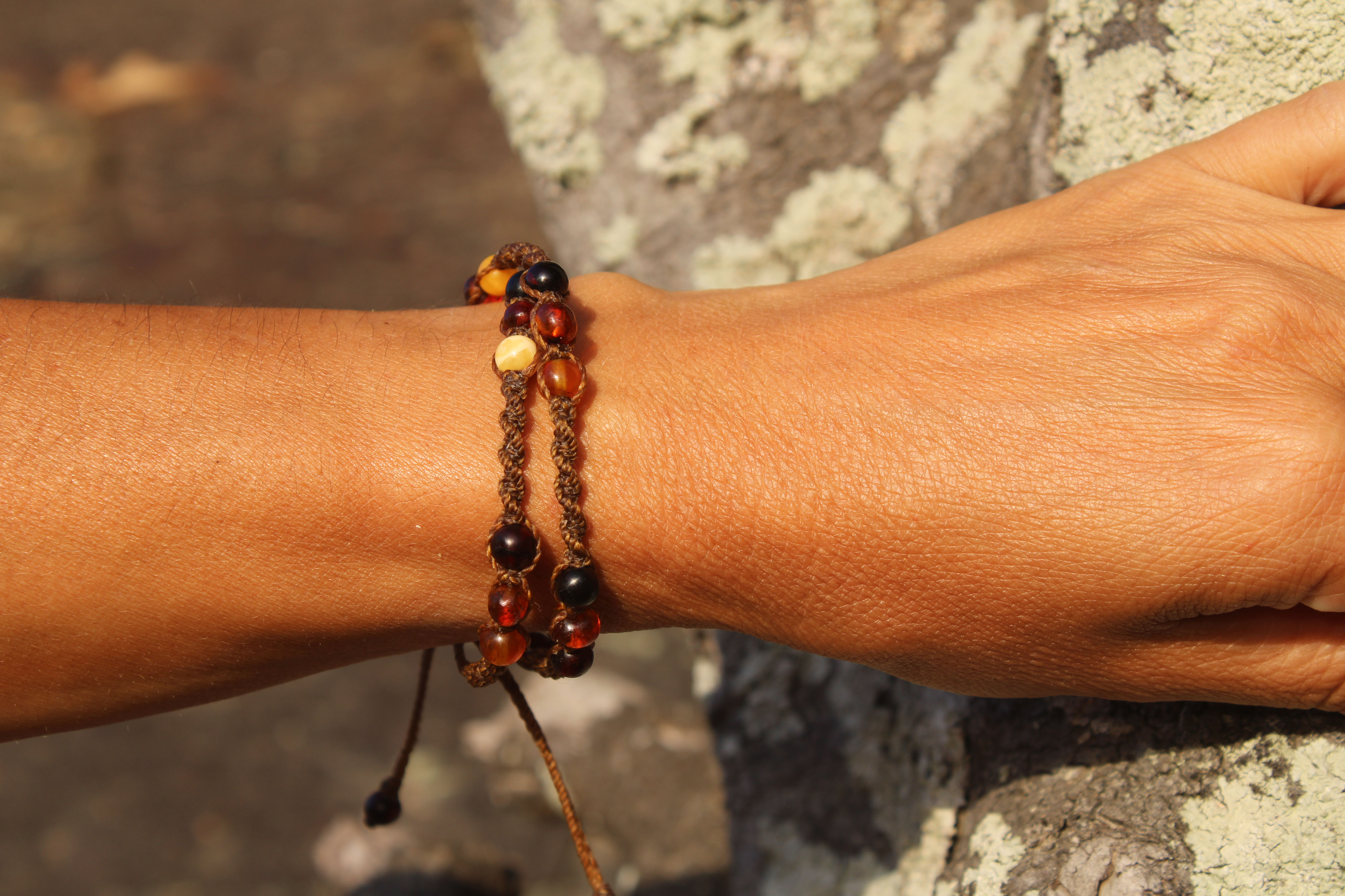 Double Wrap Amber Bracelet