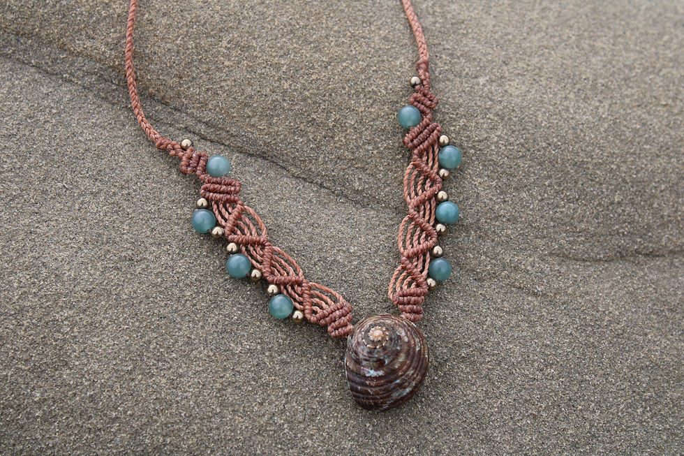 Thumbnail: Green Jade Seashell Necklace