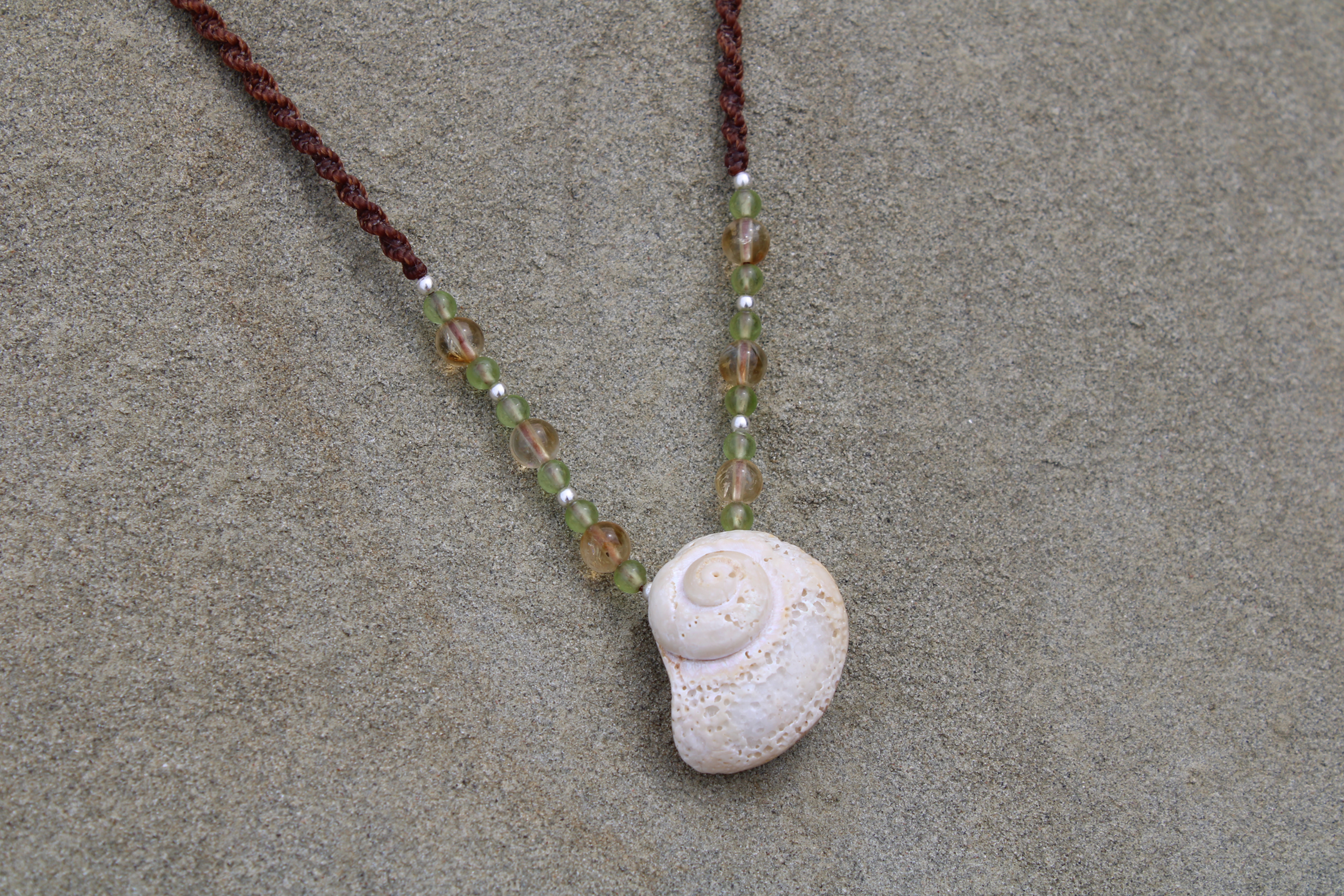 Citrine & Peridot Spiral Necklace