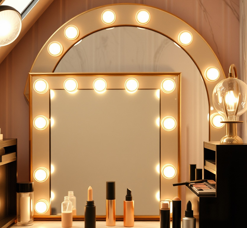 create a art deco makeup studio background .jpg