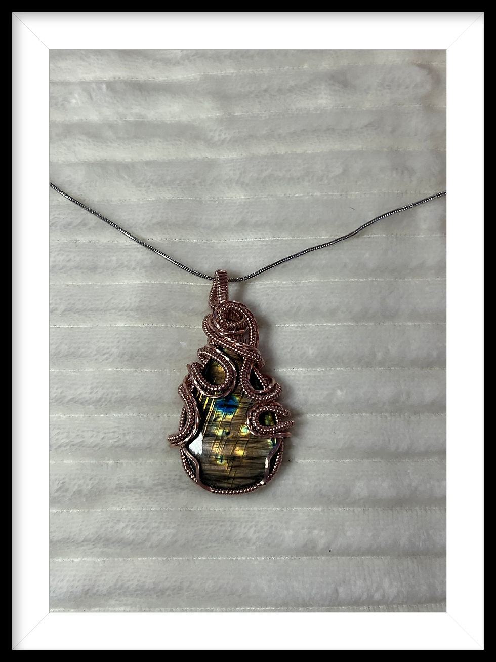 Thumbnail: 30CT Black labradorite multi flash custom pendant necklace 