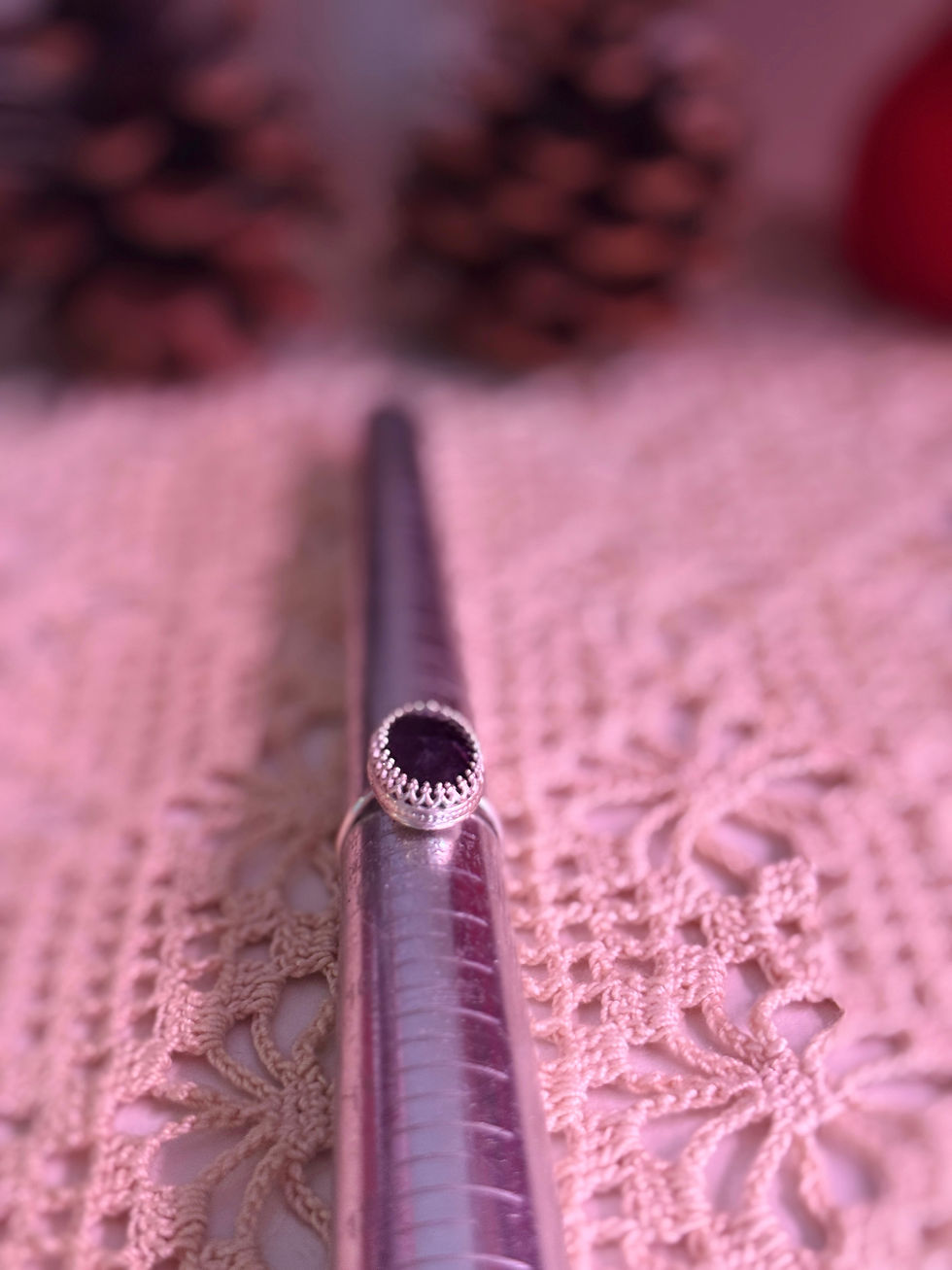 Thumbnail: Natural amethyst 925 silver ring (8)