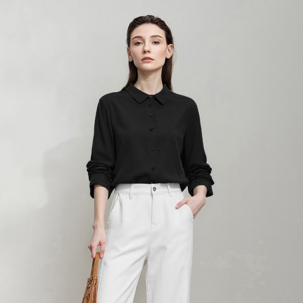 Chemise Moderne avec Col à Revers Géométrique