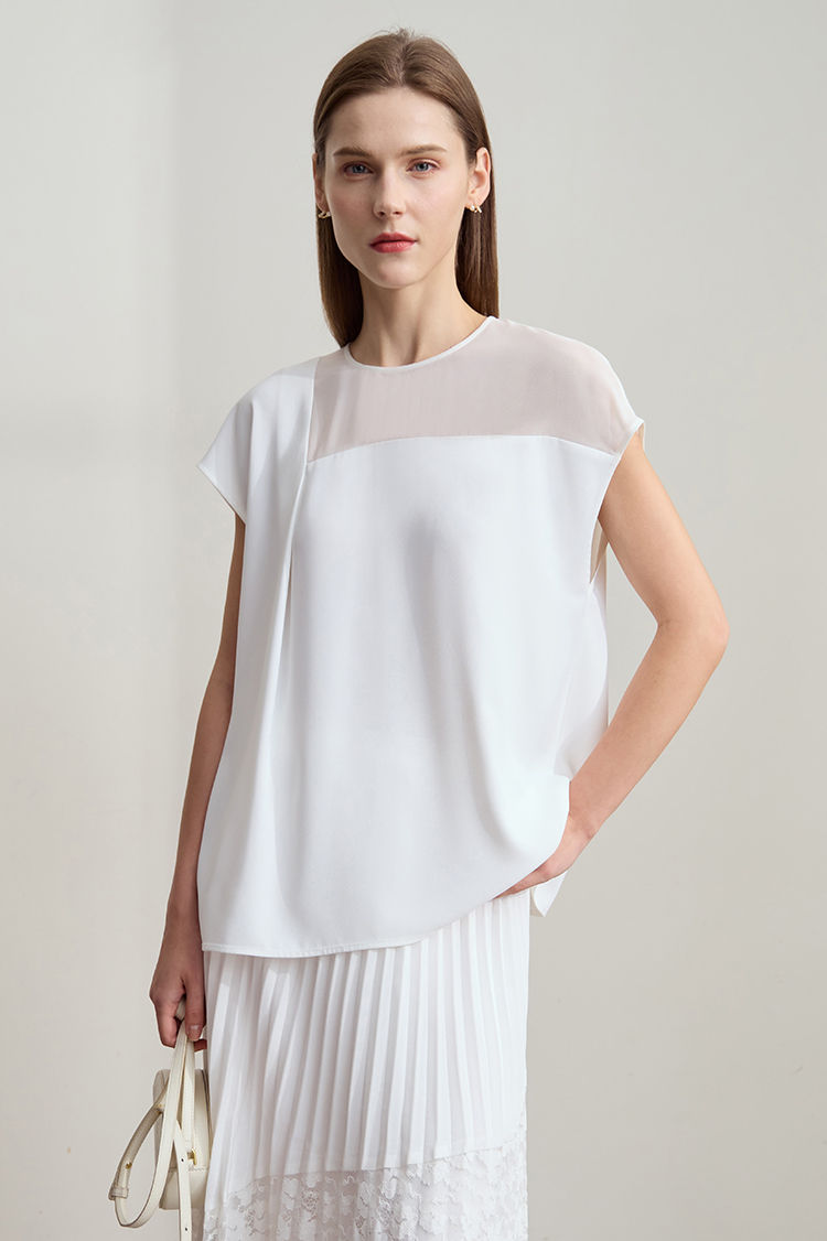 Blouse Minimaliste  – Manches Courtes Raglan Élégantes