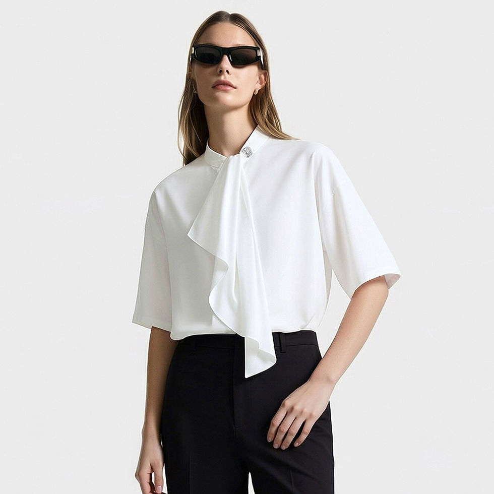 Chemise au Style Français Raffiné- Finition Bijou Chic