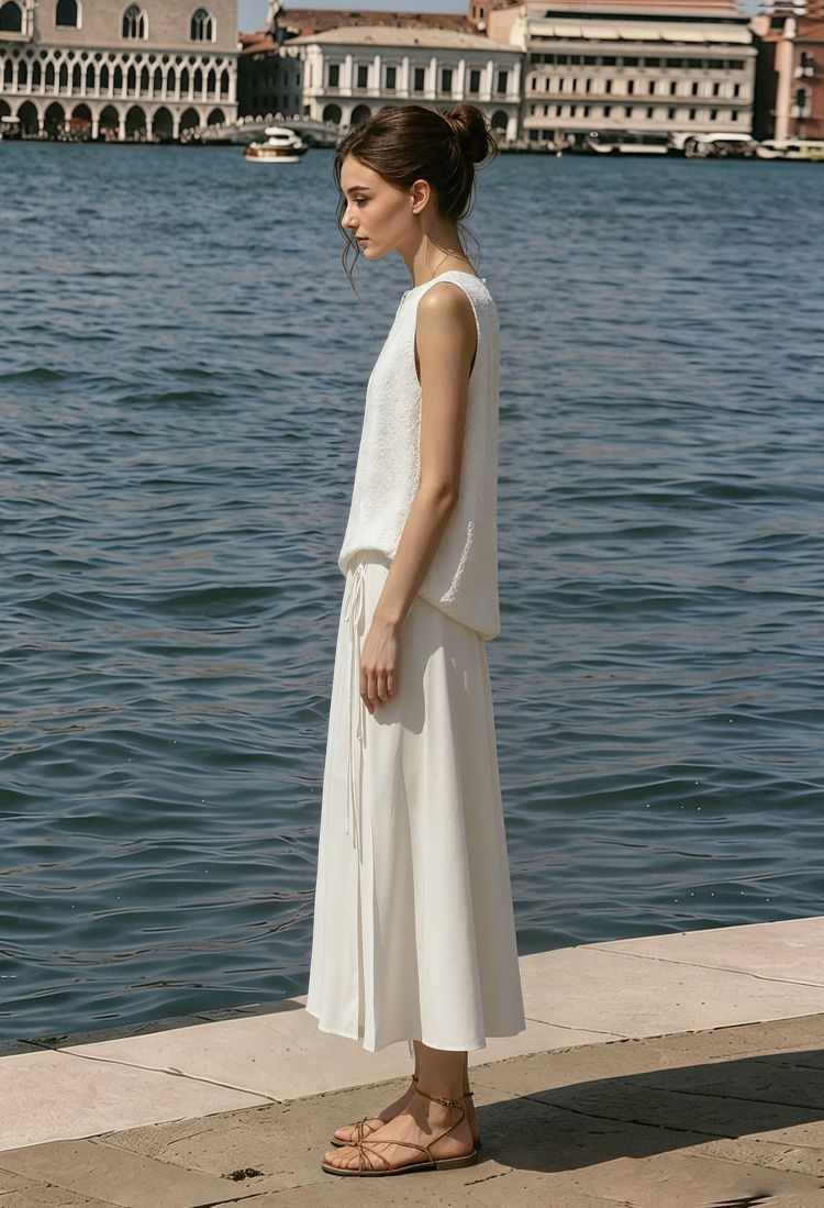 Robe Longue à Nouer- Élégance Fluide