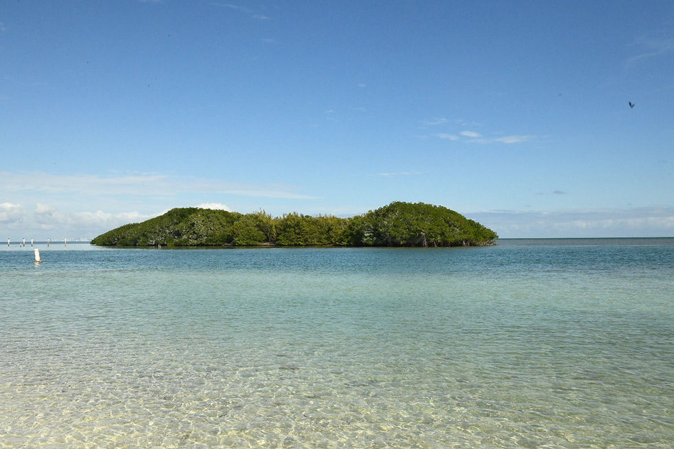 Wide angle view of the tranquil waters around Boca Chita Key