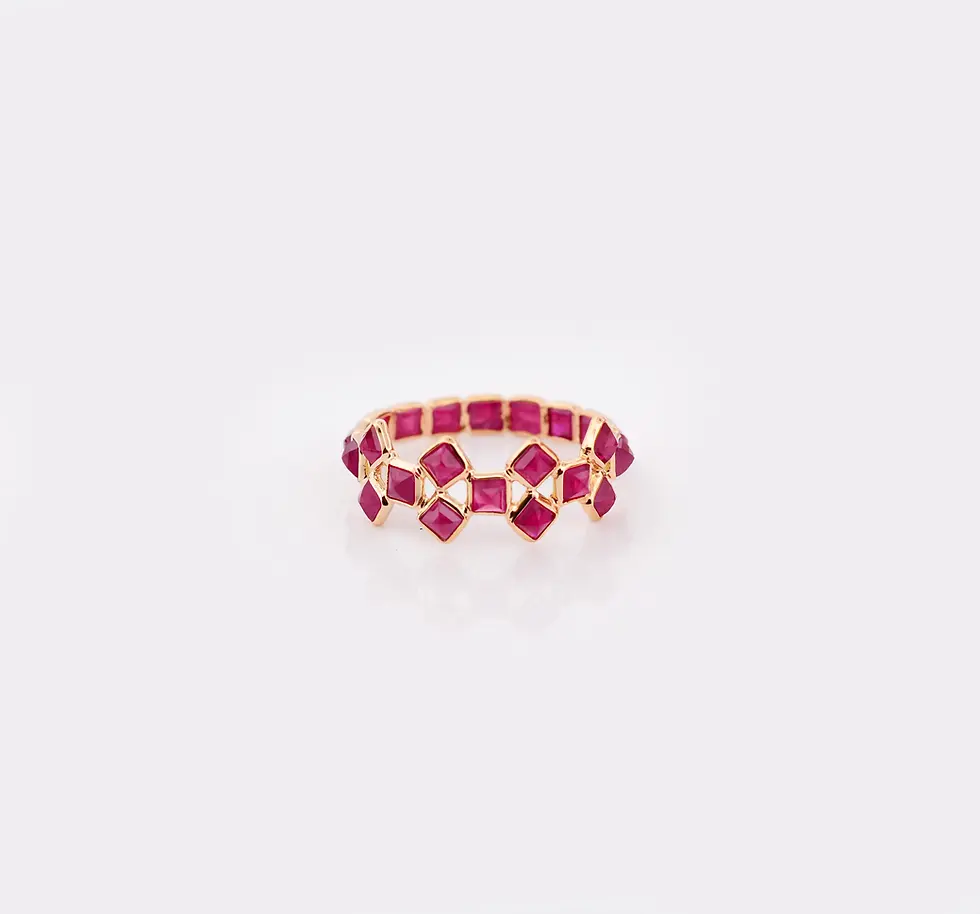 18K solid gold natural ruby ring featuring a deep red gemstone in an elegant minimalist setting