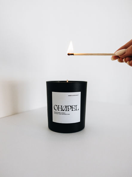 Handpourd Chapel Candle Amber and Bergamot