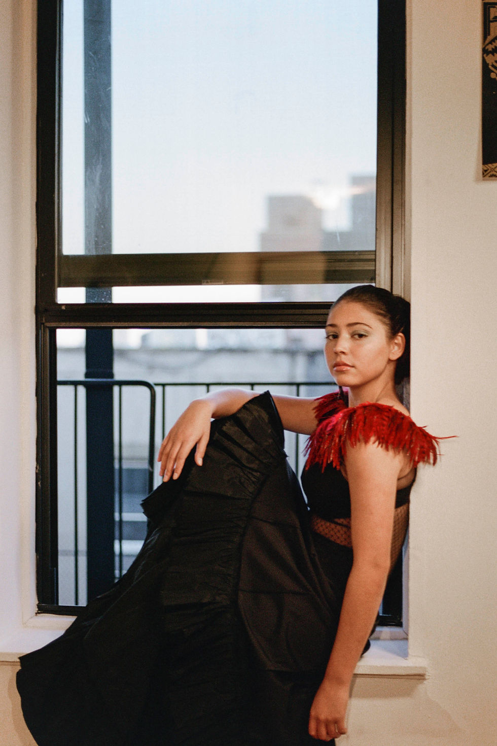Red Feathered Dress