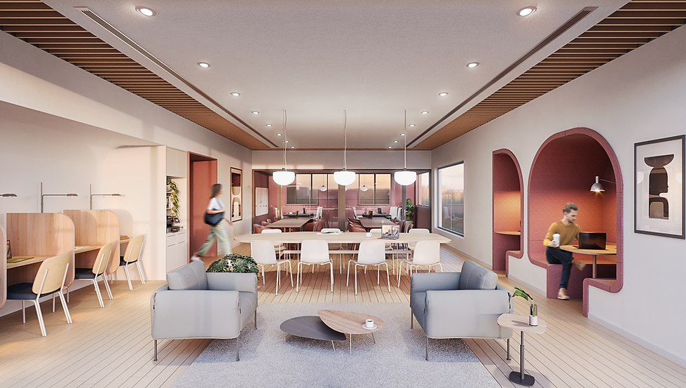 Área de estudos Share Student Living Vila Madalena - Long Stay - Hotel - Projeto interiores áreas comuns arquitetura Entre Ar
