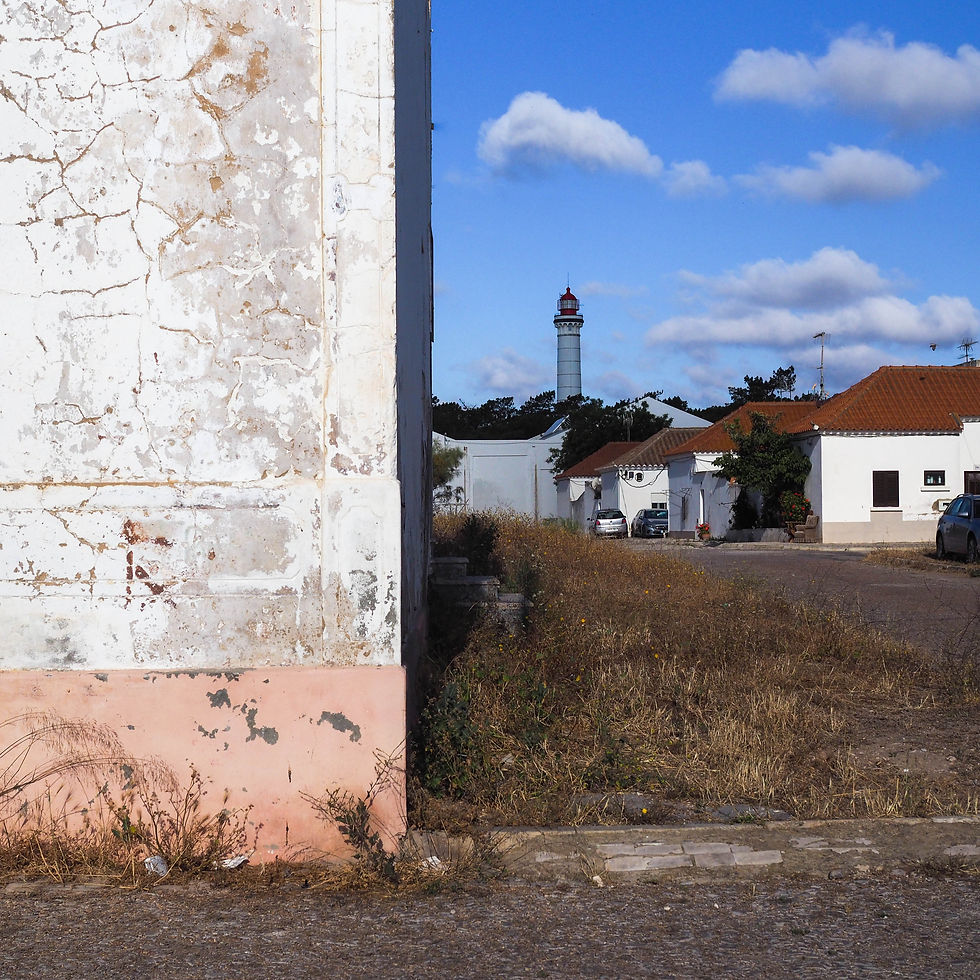Many photographers visiting Vila Real de Santo Antonio photograph the lighthouse. And why not? It is accessible, very photogenic and it is a recognisable landmark in the area. I have photographed it from a more 'normal' view also, but this viewpoint stands out for me in a way that more conventional viewpoints don't. I like the juxtaposition of the decaying building and the imposing lighthouse in the background. Images like this reflect the confusing feelings I often experience with regard to photography and whether I prefer to capture gritty, realistic images or images of beauty.
