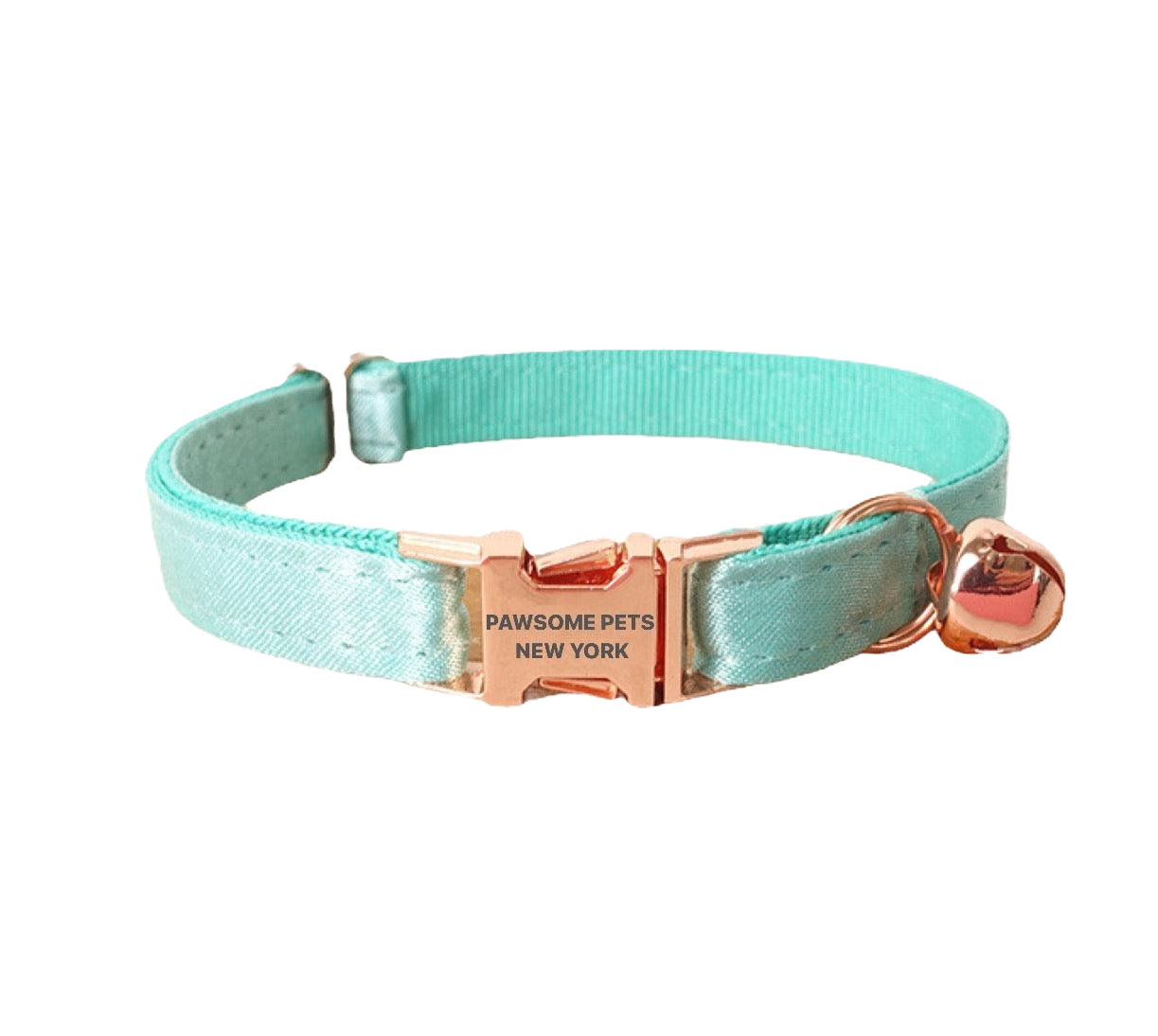 Small Size Dog & Cat Collar - Silver Mint Green