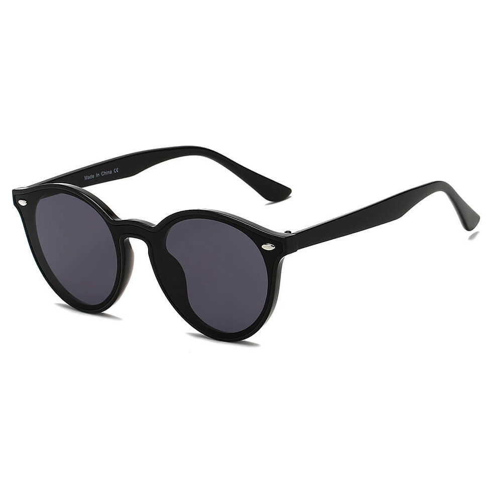 Thumbnail: CROSBY - Unisex Fashion Retro Round Horn Rimmed Sunglasses