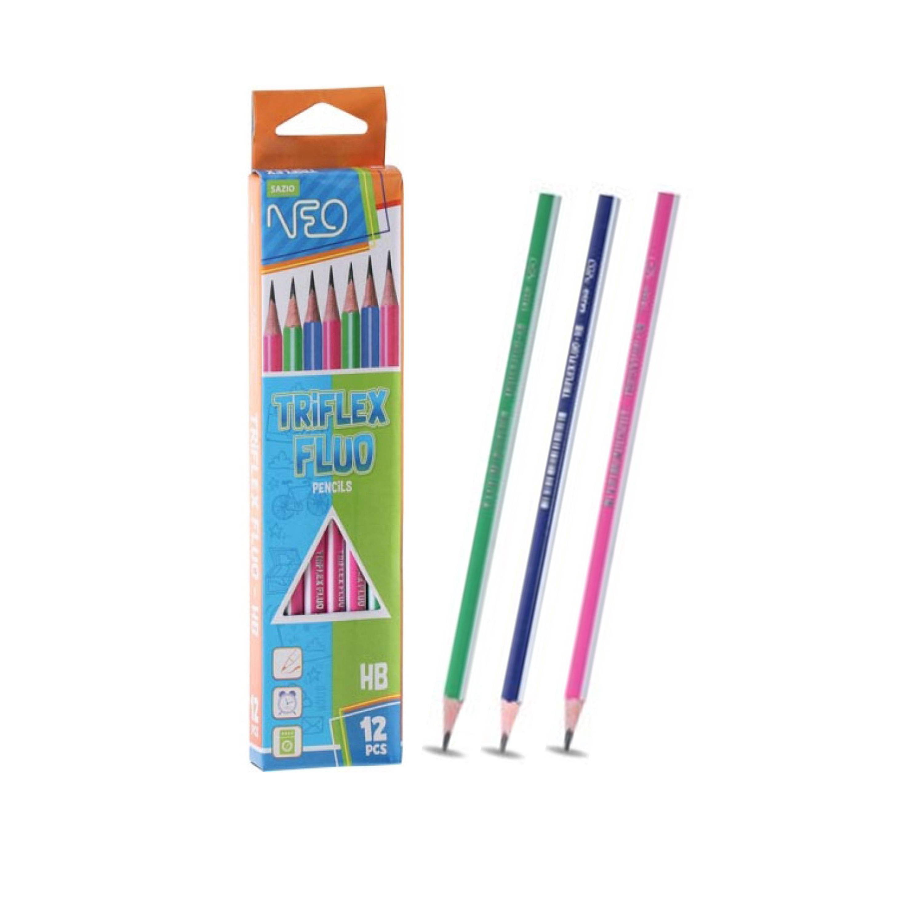 Grafitna olovka HB Triflex fluo