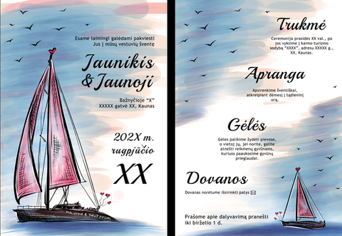 wedding invitation front and back