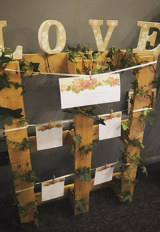 vintage pallet table plan finished with small LOVE letters