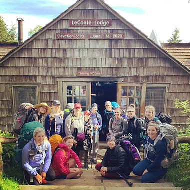 happy women at LeConte Lodge
