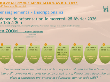 Nouveau Cycle MBSR au printemps 2026