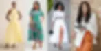 Four women wearing refined, polished outfits including tailored dresses and chic separates, representing the sophisticated elegant style personality.