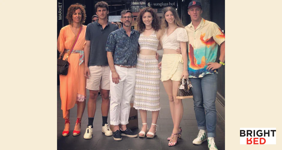 David and Stephanie Rumble with their four kids on family together in Venice in 2022.