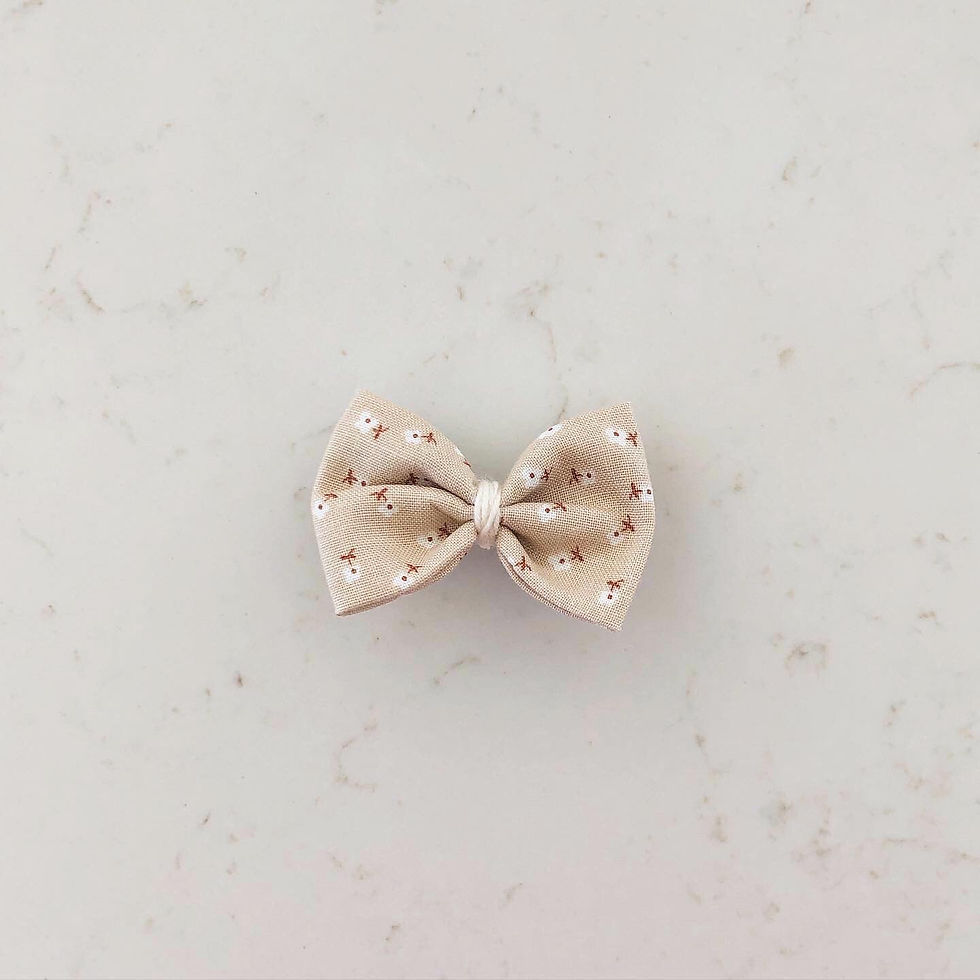 BOUCLE SUR PINCETTE - BEIGE FLEURI