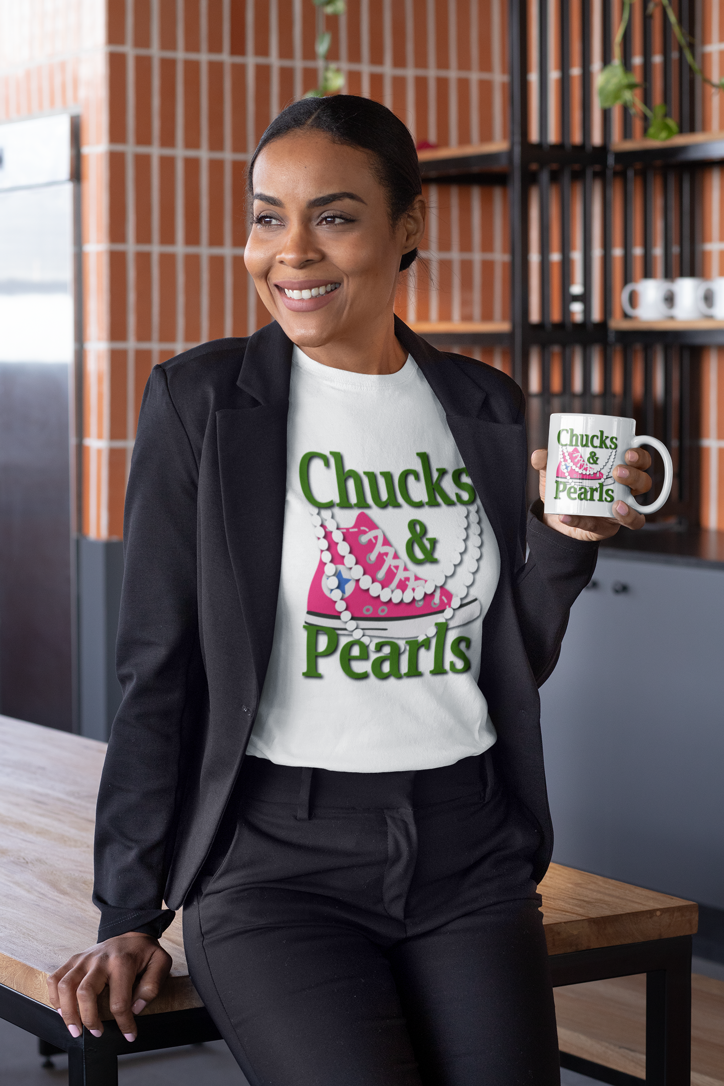 Chucks & Pearls Pink & Green Edition