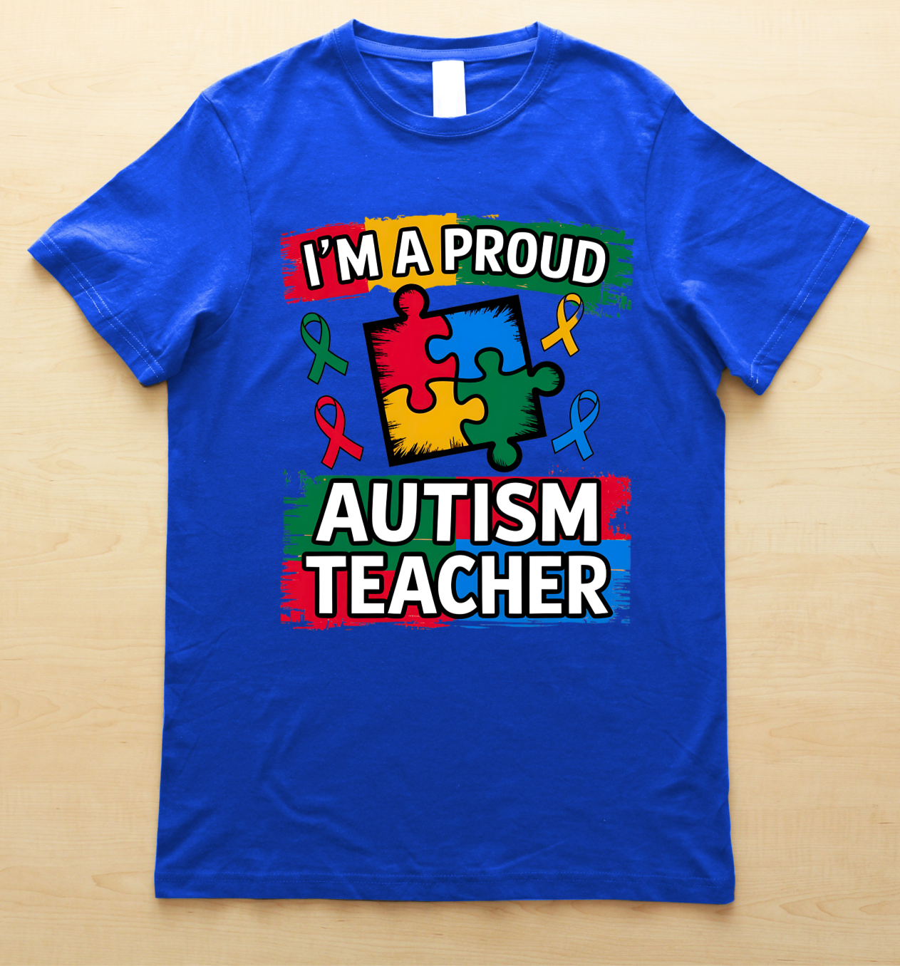 Proud Autism Teacher Blue