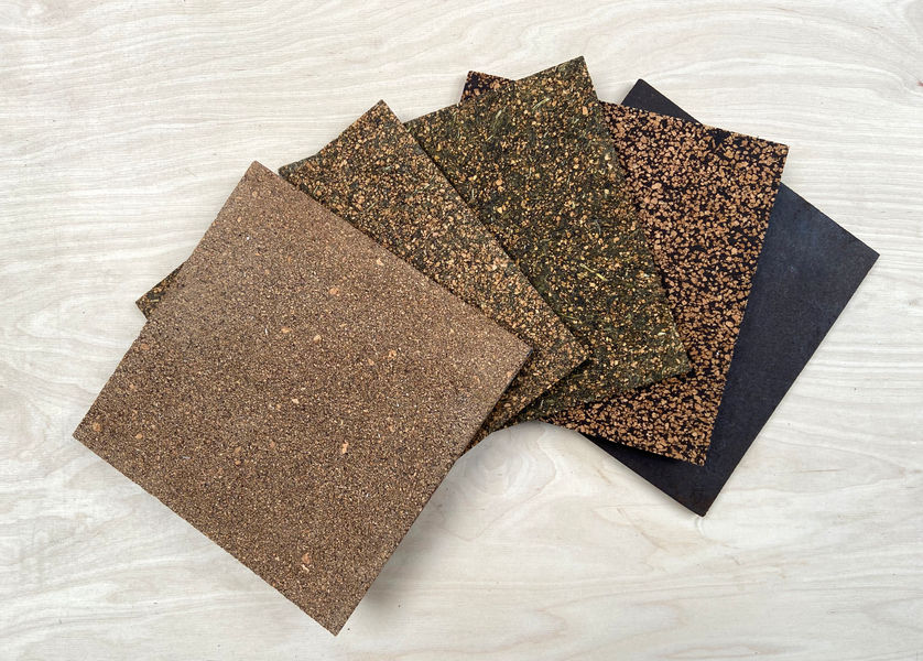 Regenerative materials, biodegradable sheets, panels, tiles. Sustainable building materials in London. 