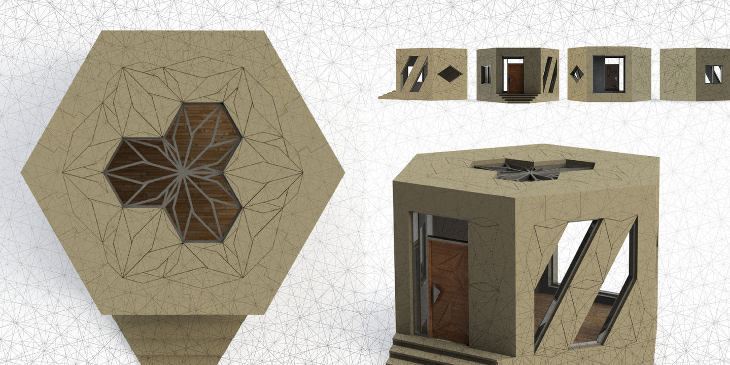 Sustainable building made from waste streams. Regenerative construction systems. Biodegradable materials for built environment. BIOHM's triagomy, London based biotechnology.
