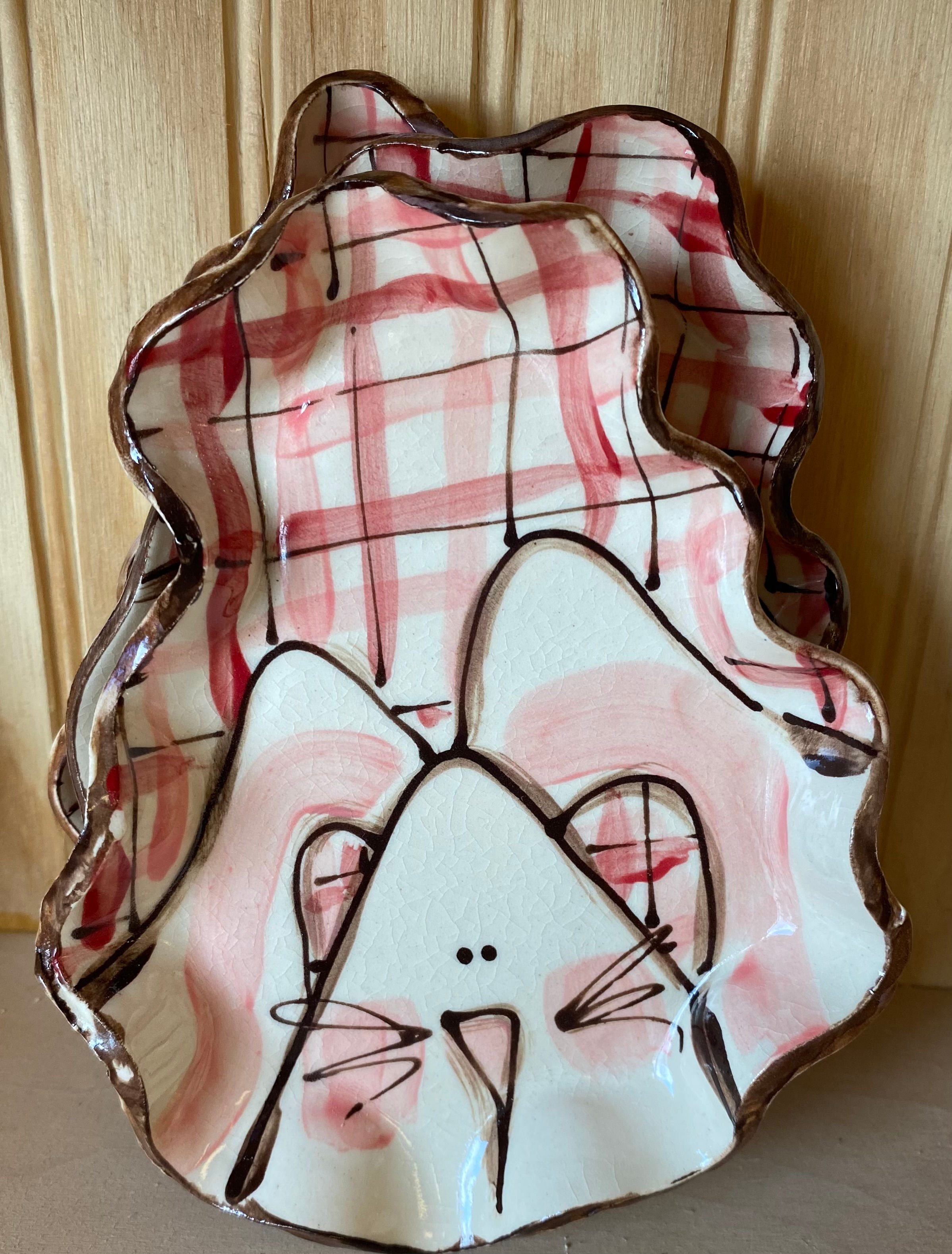 514 bunny pinkred plaid