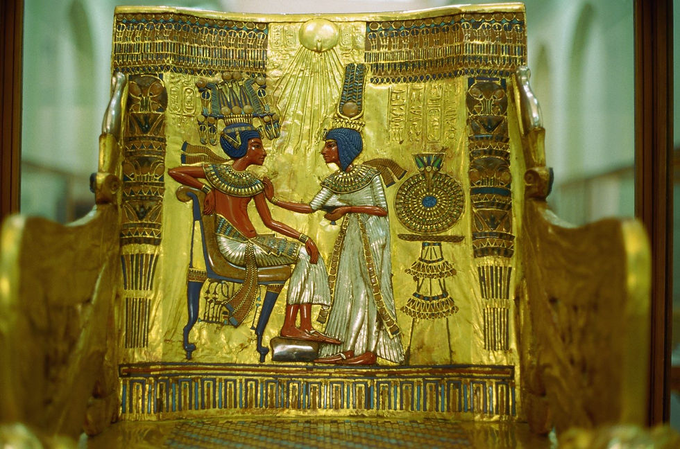 Decorated Throne of Tutankhamen. Photo by Michael Nicholson/Corbis via Getty Images.