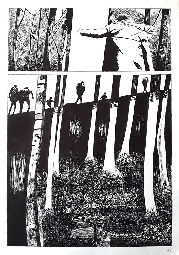 Stefano GRECO © - tavola dalla graphic-novel "La giacca"