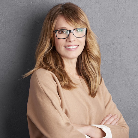 Cheerful Woman with Glasses