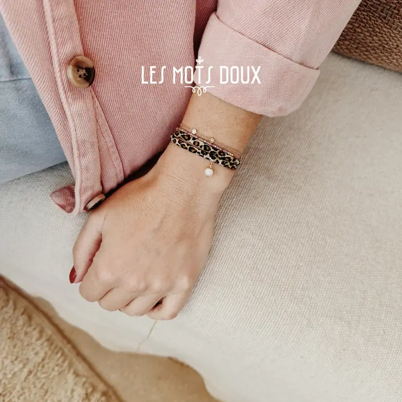 Bracelet Léopard " Tu es une perle rare"