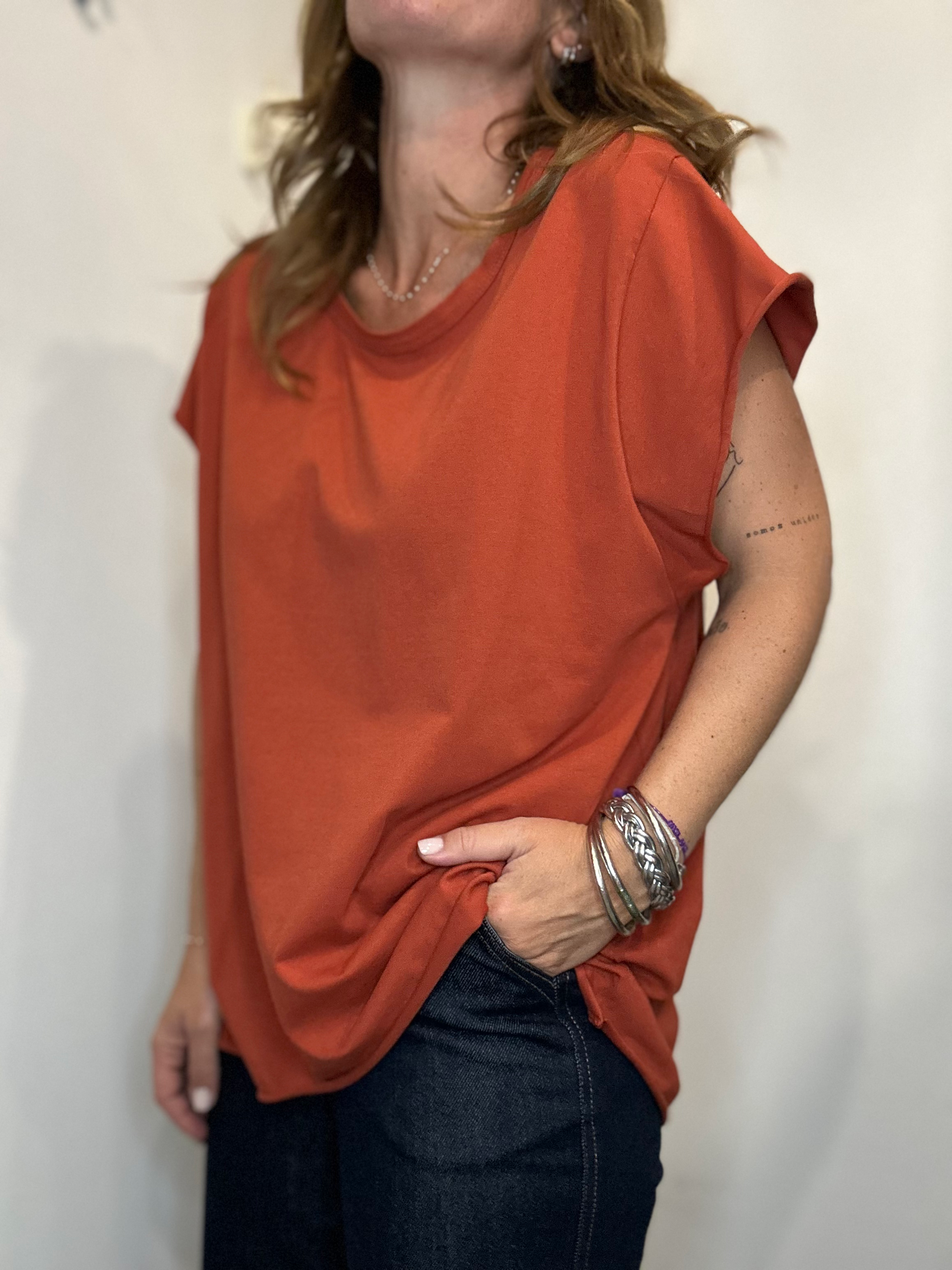 TEE-SHIRT LOOSE ROUILLE